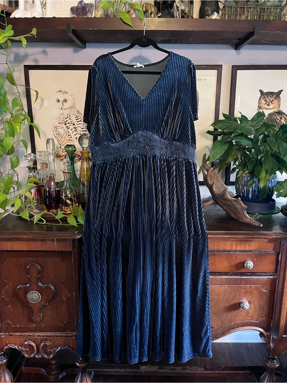 Maurices Navy Velvet Dress